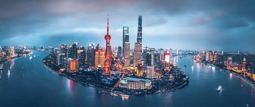 Shanghai view trade with China