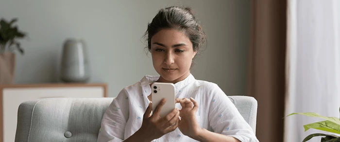 woman using emi account
